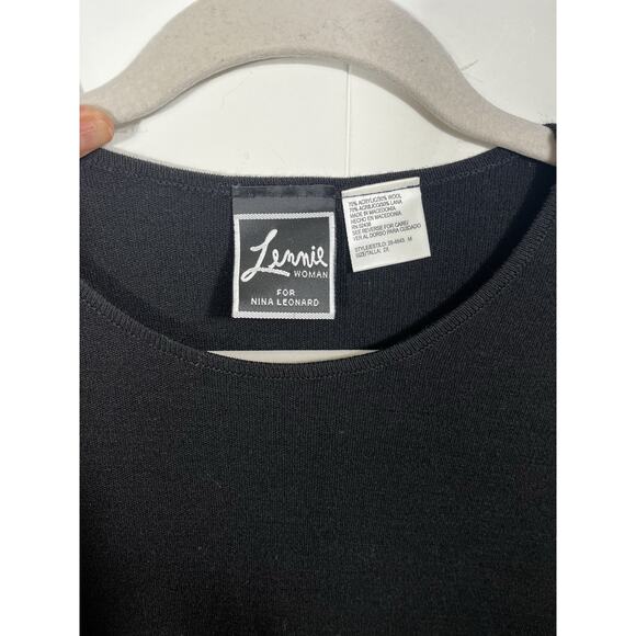 Lennie for Nina Leonard Wool Blend Sweater Maxi Dress Short Sleeve 2X Black New - Picture 8 of 9